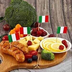 ITALY FLAG TOOTHPICKS FOOD DECORATION CUPCAKE TOPPERS PARTY CELEBRATION COCKTAIL